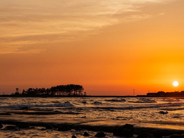 夕景のシルエット